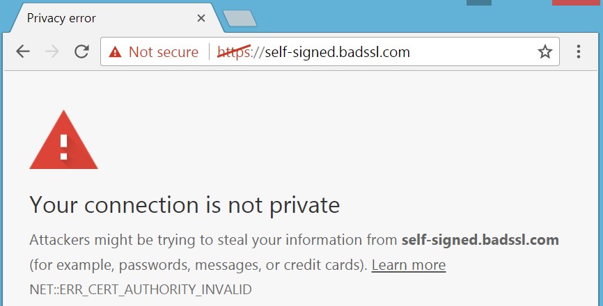 Example of an unsecure website